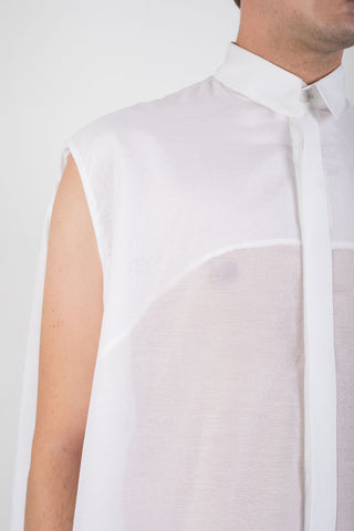 White silk blend shirt