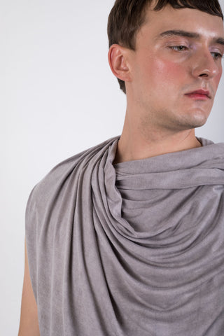 Naturally dyed draped jersey top
