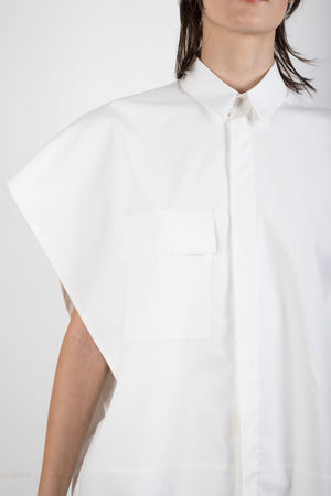 White sleeveless shirt