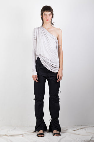 Naturally dyed jersey shoulder top