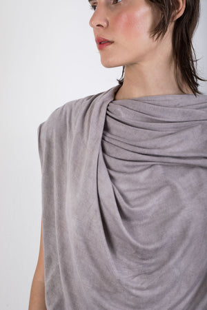 Naturally dyed draped jersey top