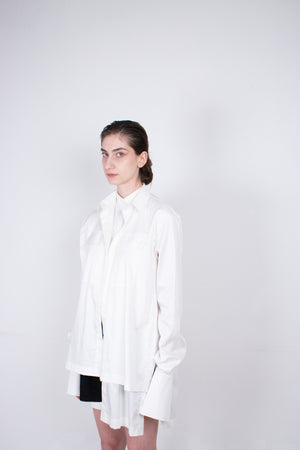 White Layered Cotton Shirt