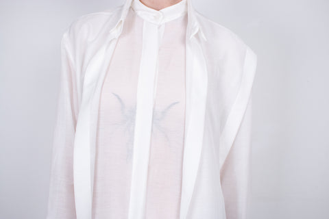 White Layered Silk Shirt