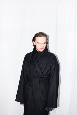 Black Oversized Shawl Coat