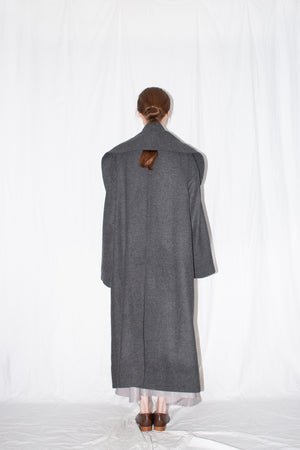 Grey Oversized Shawl Coat
