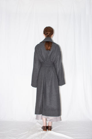 Grey Oversized Shawl Coat