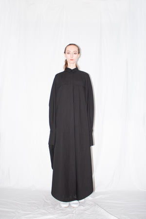 Black Elongated Cloak Shirt