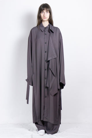 Asymmetric cupro coat