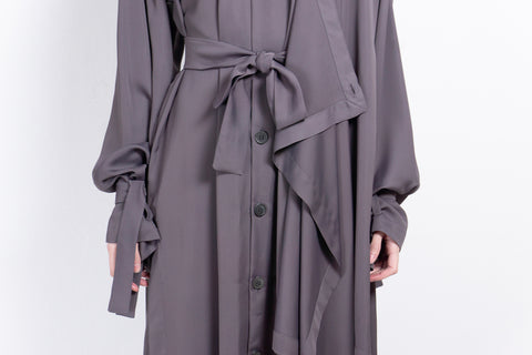 Asymmetric cupro coat