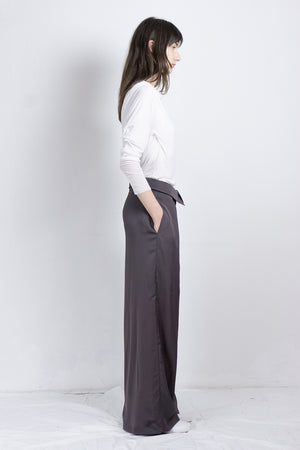Cupro pleated trousers