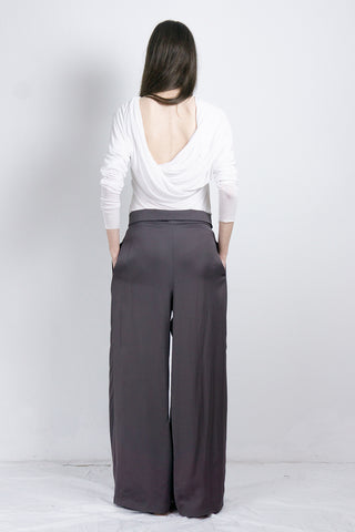Cupro pleated trousers