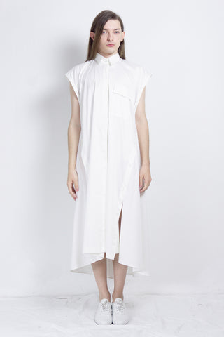 White elongated post-gender cotton shirt