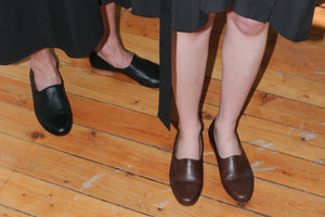 Brown slip-on shoes