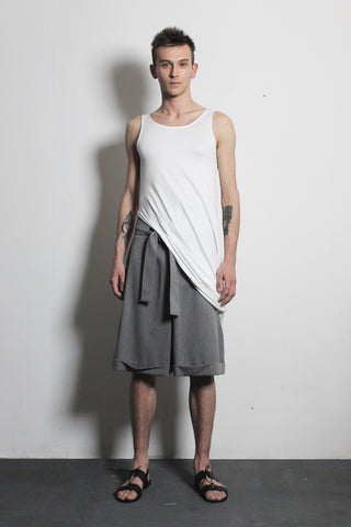 Gray Cotton Shorts - Ludus Agender Label