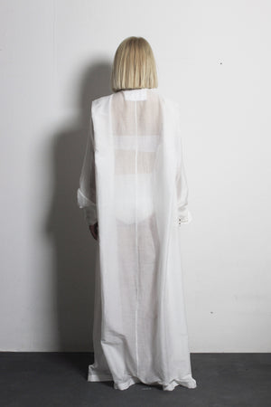 Transparent white silk shirt - Ludus Agender Label