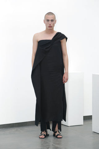 Black flax dress - Ludus Agender Label