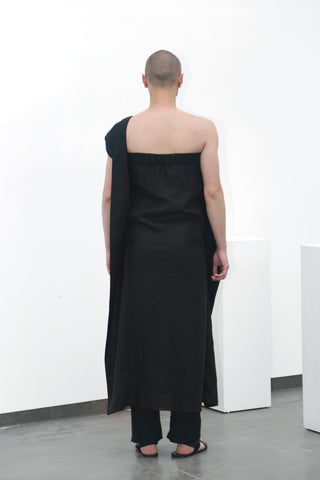 Black flax dress - Ludus Agender Label
