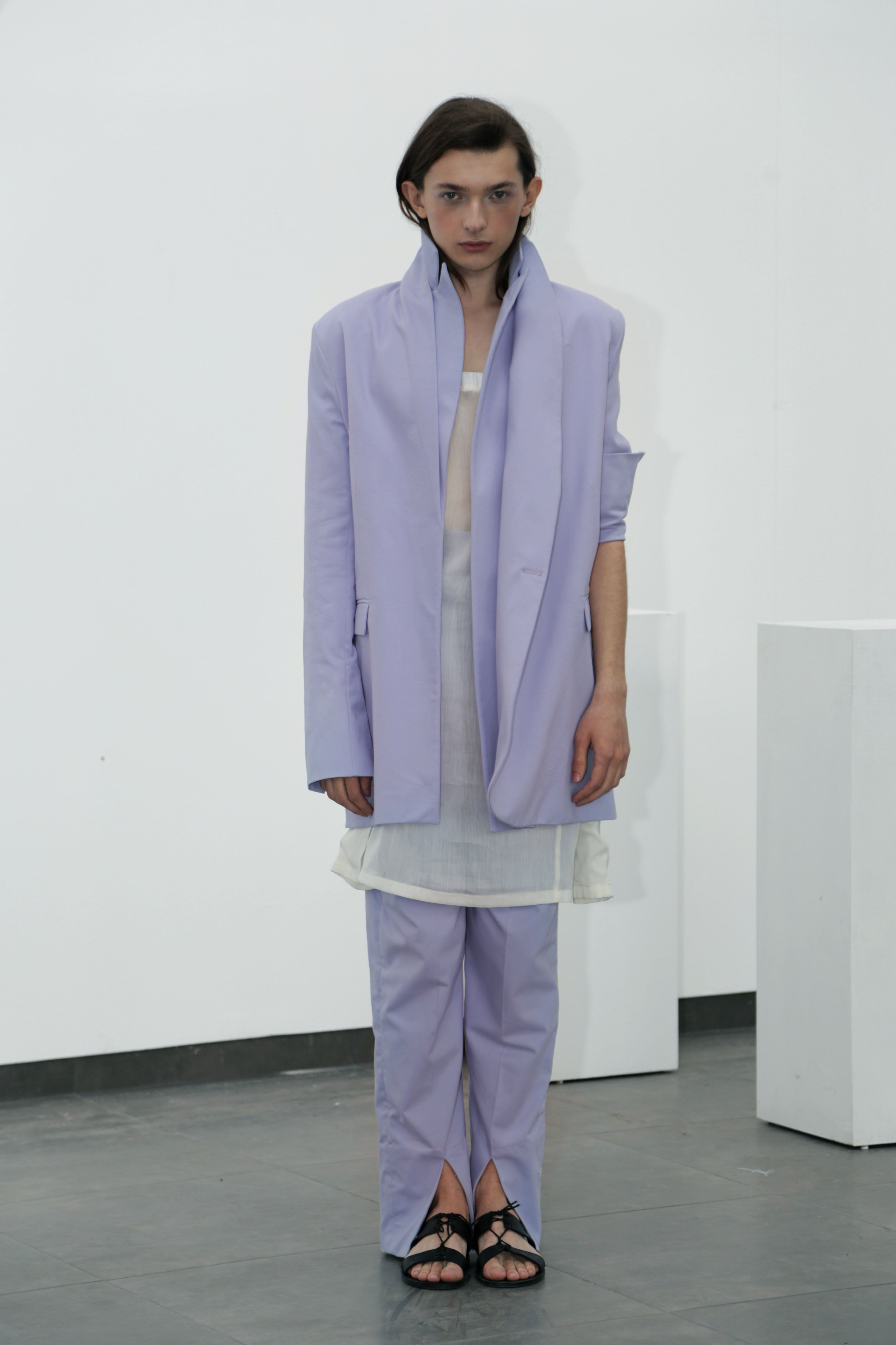 Asymmetric lavender jacket - Ludus Agender Label