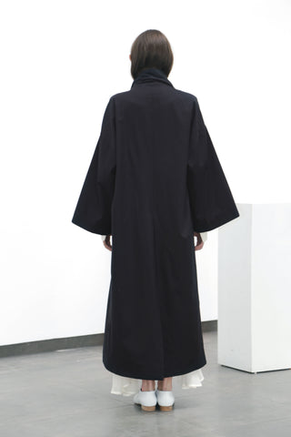 Black cotton coat (S) - Ludus Agender Label