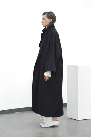 Black cotton coat (S) - Ludus Agender Label