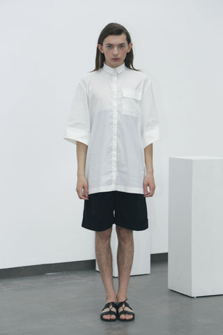 White wide-sleeved shirt - Ludus Agender Label