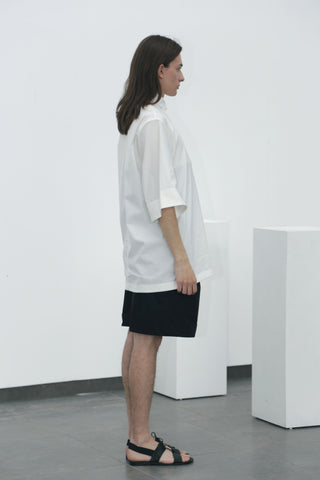 White wide-sleeved shirt - Ludus Agender Label